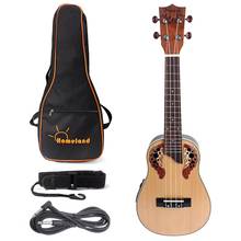 Ukulele portátil de mini guitarra havaiana, ukulele elétrico pequeno, com bolsa, cabo de áudio para iniciantes, 23 tamanhos 2024 - compre barato