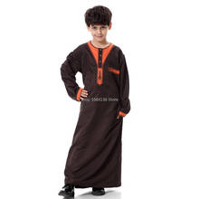 Pakistan Boy Islamic Clothing Abaya Kids Jubah Muslim Dress Children Thobes India Kurta Saudi Arabic Dress Kaftan Dubai 2024 - buy cheap