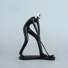 [Ремесла] Современная абстрактная скульптура, спортивный игрок в гольф, фигура, модель статуи, художественная резьба, фигурка из смолы, украшения для дома 2024 - купить недорого