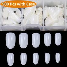 Fake Nails Oval Nails False Round Nails Full Cover Artificial Press On Nails Natural 500\240 pcs 10 Sizes With Box 2024 - купить недорого