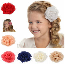 MISANANRYNE Newborn Chiffon Petals Poppy Flower Hair Clips Rolled Rose Fabric Hair Flowers For Kids Girls Hair Accessories New 2024 - buy cheap