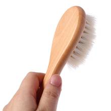 1 Set Baby Brush Comb Hair Head Massage Wooden Handle Wool Newborn Kids Care Kit 090A 2024 - buy cheap