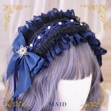 Star picking Magic Lolita Princess Headdress Cosplay Vintage Girl Bow Hair Band KC Headband Side Clip KC Choker Hand Sleeve 2024 - buy cheap