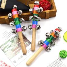 1Pc Wooden Baby Rattle Kid Handle Musical Rattle Toy Instrument Cartoon Toy Educational Bell Activity Z2I4 2024 - buy cheap