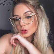 XojoX  Sexy Eyeglasses for Women Square Plastic Spectacles Glasses Frame Transparent clear Retro Myopia Eye Glasses 2024 - buy cheap