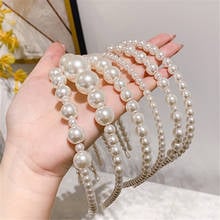 Woman Big Pearl Hairband Fashion Korean Style Headband Girls Hair Accessories Elegant Charm Crown Trendy Bridal Headwear 2024 - buy cheap