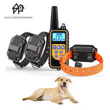 Collar de entrenamiento eléctrico para perros, collarín con control remoto, resistente al agua, recargable, pantalla LCD, todos los tamaños, modo de vibración, pitido, 800m 2024 - compra barato