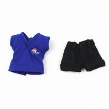 Dbs blyth gelado 1/6 30cm bjd top azul shorts pretos menina menino brinquedo de presente 2024 - compre barato