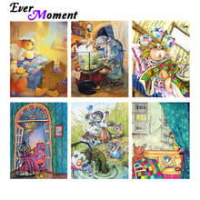 Ever Moment-pintura de diamante cuadrado completo para decoración de pared, pintura hecha a mano con cuentas de diamantes, imagen de dibujos animados, ASF2276 2024 - compra barato