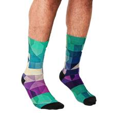 2021 Funny Socks Men harajuku Rainbow leopard personality Socks Printed Happy hip hop Novelty Skateboard Crew Casual Crazy Socks 2024 - buy cheap