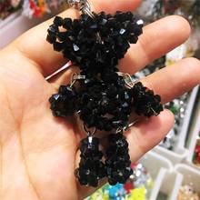 1PCS Hand-woven animal bear Austrian crystal key chain hanging bag accessories glitter as a Christmas present 2024 - buy cheap