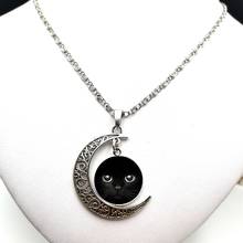 Collar de ojo de gato con colgante de cabujón de cristal, foto Longan, hecho a mano, cadena negra, joyería para hombre y mujer 2024 - compra barato