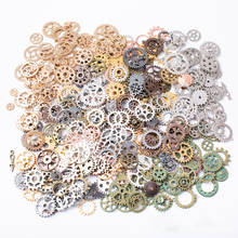 100g/lot Mixed Color Mixed Style Diy Jewelry Charm Steampunk Movement Retro DIY Wheel Gear Pendants Jewelry Accessories 2024 - buy cheap