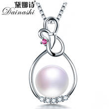 Dainashi Fashion 925 Sterling Silver Zircon Pendant Necklace High Quality 100% Genuine Natural Freshwater Pearl Necklace Women 2024 - buy cheap