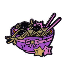 Soots Sprites Ramen Cute Pink Aesthetic Enamel Pin My favorite spirits that appear in Ghibli anime film Totoro and Spirited Away 2024 - buy cheap