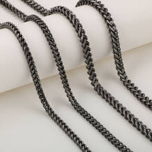 GNAYY-Cadena de eslabones para hombre, collar de acero inoxidable negro, encantador, regalo de Navidad, 4mm/5mm 2024 - compra barato