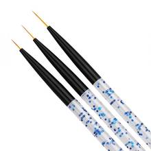 3pcs/Set Nail Art Liner Nail Art Drawing Pen With Sequin Rod 3D Acrylic UV Gel Brushes Drawing Tips Tool Nail Art Manicure Tools 2024 - buy cheap