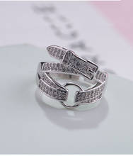 Anillos de cinturón de circón para mujer, joyería de lujo con estilo de boda, regalos de San Valentín, anillo de dedo para amante 2021 2024 - compra barato