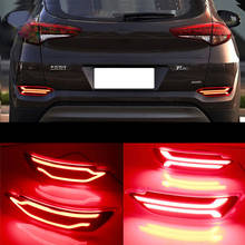 Car LED Rear Bumper Light Taillight Rear Fog Lamp Reflector Brake Light Flowing Turn Signal Lamp For Hyundai Tucson 2015 2016 2024 - buy cheap