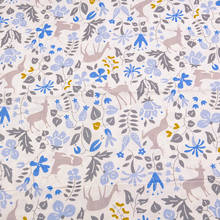 Tela Teramila suave con diseños de plantas azules con animales, Sábana de algodón, ropa de cama artesanal para coser cortinas, vestido 2024 - compra barato