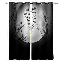 Night Full Moon Moon Bat Window Curtains Living Room Kitchen Curtains Modern Home Decor Bedroom Treatment Drapes 2024 - buy cheap