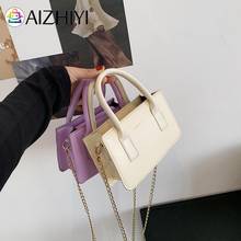 2021 New Casual Handbag Purse Women Solid Pure Color PU Leather Chain Crossbody Bag Ladies Chain Purses for Women 2024 - buy cheap