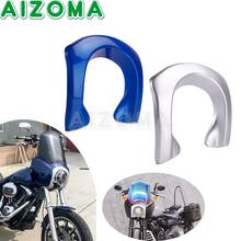 Luz de cabeza de motocicleta plateada/azul, carenado embellecedor de bisel, cubierta de Faro de búho para Harley Dyna FXDX FXDF FXR Street Bob Super Glide 2024 - compra barato