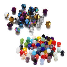 200 pçs/lote 4*4mm Multicolor Facetada Bicone Cristal de Vidro Soltos Spacer Beads Para Colar Pulseira DIY Jewelry Making Acessórios 2024 - compre barato