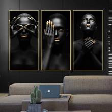 Modern Art Canvas Painting African Black Woman Posters And Prints Scandinavian Wall Art Pictures For Living Room Home Decoration 2024 - buy cheap