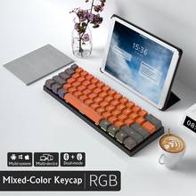 Mini teclado mecánico portátil ET61, Bluetooth inalámbrico/tipo C, con cable, modo Dual, recargable, Color a juego 2024 - compra barato