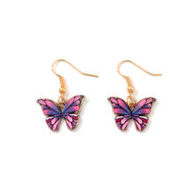 2021 Spring New Arrivals Sweet Cute Multicolor Simulation Butterfly Dangle Earrings For Women Girls Fashion Jewelry 2024 - buy cheap