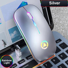 Dual mode Wireless Mouse chargeable Lightweight Portable LED Colorful Light Rechargeable Mute Mouse Bluetooth Mice for Laptop PC 2024 - buy cheap