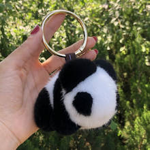 Women Real Rex Rabbit Fur Keychain Fluffy Little White Dog Toy Bag Pendant  Cute Puppy Trinket Car Key Ring Highend Ornaments - AliExpress