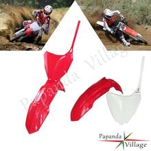 Para honda crf 250r crf 450r crf 250rx crf 450rx 2017-2020 fora da estrada vermelho frente fender paralama com placa de número dianteiro bicicleta de corrida 2024 - compre barato