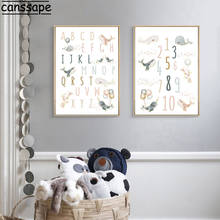 Quadro de arte dos golfinhos abc, pintura de parede, alfabeto, tela, pôster, números iluminados, imagem nórdica, decoração do quarto de bebê 2024 - compre barato