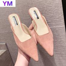 2021 New Pointed Thick With High Heels Fashion Wild Women's Shoes Comfortable Work Pointed Toe Zapatos De Mujer Plataforma 35-40 2024 - buy cheap