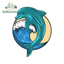 EARLFAMILY 13cm x 10.1cm For The Dolphin Car Accessories Stickers 3D Funny Decal Personality Creative Vinyl Material 2024 - buy cheap