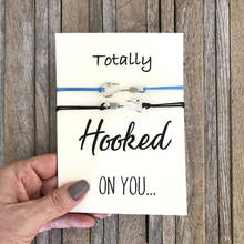 2pcs/set Hooked on You Fish Hook Bracelet Friendship Couples Bracelet Fish Hook Bracelet for His and Hers Matching Bracelet Set 2024 - buy cheap