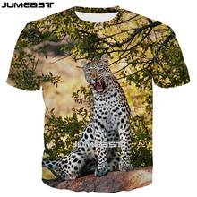 Jumeast marca dos homens das mulheres 3d impresso camiseta animal leopardo oversized verão o pescoço manga curta t camisa esporte pulôver topos t 2024 - compre barato