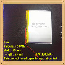 Free shipping! 3.7V 3800mah 507575 Polymer Lithium Li-Po Rechargeable Battery For GPS  DVD PAD e-book tablet pc power bank 2024 - buy cheap