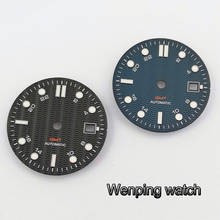 31mm Bliger black blue luminous watch Dial Fit ETA 2836/2824 DG2813/3804 Miyota 8215 821A 2024 - buy cheap