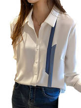 Cheap wholesale 2021 spring summer autumn new fashion casual chiffon women shirt woman female OL button up shirt Py5050 2024 - buy cheap