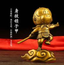 Estátua de cobre de bronze puro wukong feng shui, mobiliário para o lar, fofo, criativo, qitian, avião, artesanato, combate contra buda 2024 - compre barato