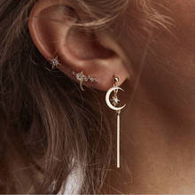 1pair Fashion Bohemian Earrings Jewelry Cute Rhinestone moon star  Earrings  Best Gift for Women Girl E015 2024 - buy cheap