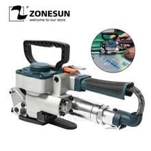 ZONESUN-máquina flejadora de soldadura por fricción neumática, aplicadora de bandas de aire PET, herramienta para correas de 13-19mm de ancho 2024 - compra barato