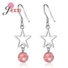 New Cute 925 Sterling Silver Drop Earrings for Women Top Sale Pink Strawberry Crystal Earring Fashion Jewelry for Wedding Party 2024 - buy cheap