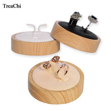Earring Display Stand Fashion circular Cone Shape Bamboo Wood PU Leather Ring Display Holder Jewelry Display  Rack Jewellery 2024 - buy cheap