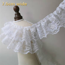 White Tulle Embroidery Wrinkled Lace Ribbon DIY Children's Toy Clothing Sewing Material Wedding Dress Striped Trim Decoration 2024 - buy cheap