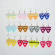 Pendientes de resina con forma de corazón para niñas y adolescentes, joyería artesanal de Color sólido, a la moda, para regalo de cumpleaños, 1 par 2024 - compra barato