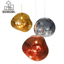 Bdbqbl lâmpada pendente de vidro, novidade, dia28/40cm, cobre/ouro/prata, e27, lâmpada criativa para quarto, luminária de pendurar 2024 - compre barato